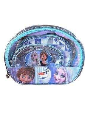 Disney Frozen 2 Girls  Blue Clear Pouch 3-Piece Set
